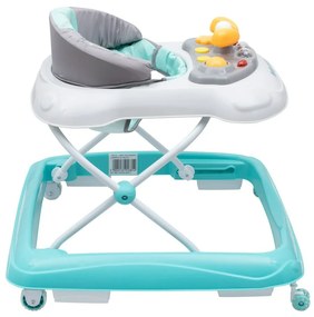 Baby Mix Cărucior pentru copii cu volan și roțidin silicon verde, 50 x 44 x 50 cm