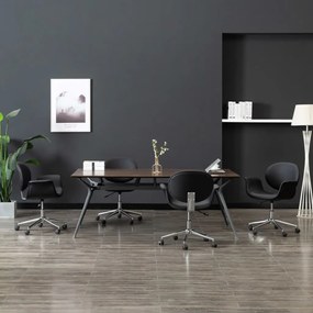 3054855 vidaXL Scaune de bucătărie pivotante, 4 buc., negru, piele ecologică