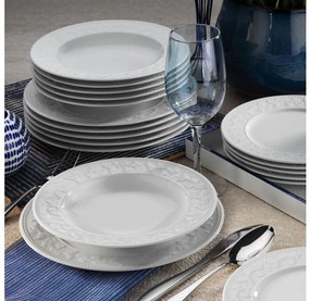 Set de veselă, 24 piese, porțelan alb
