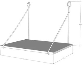 Masă de lucru de perete TUNA 50x70 cm maro/neagră