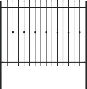 vidaXL Gard cu țărușe Negru 200 x 200 cm Oțel vopsit electrostatic