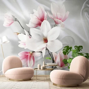 Tapet magnolie albă