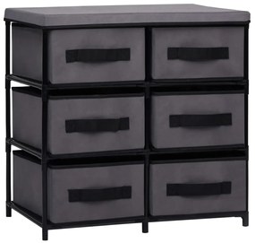 vidaXL Dulap depozitare cu 6 sertare, gri, 55x29x55 cm, oțel