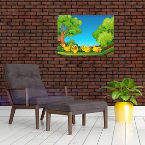 Tablou - Bobobci de rață vesele (70x50 cm)