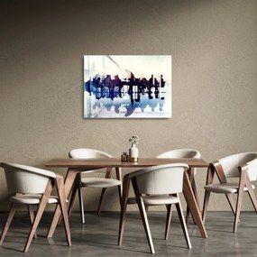 Tablou pe sticlă cu muzicieni (70x50 cm)