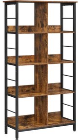 Raft Pentru Depozitare Cu 4 Etaje, Maro Rustic Si Negru, 80 Cm