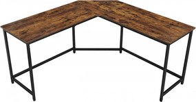 Birou de Studiu in Forma L, PAL Melaminat, Maro / Negru, Vasagle, LWD73X