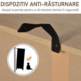 Vinsetto Dulap de Birou din Lemn cu 2 Uși și Raft Ajustabil, Sistem Anti-răsturnare, 62x30x67.5cm, Design Elegant | Aosom Romania