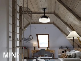 Lustra LED cu Ventilator si telecomanda, lame retractabile Mini Vento negru/bronz