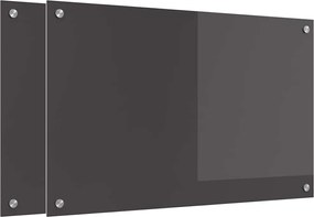 vidaXL Panou de bucătărie 2 pcs Gri închis 80 x 50 cm