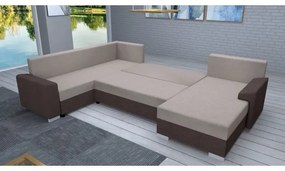 Colțar extensibil universal, tapițat, în formă de U OXFORD, maro/taupe