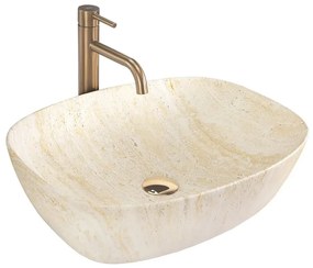 Lavoar pe blat Rea Freja Travertine dreptunghiular 51 cm mat