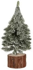 Decorațiune de Crăciun Brad pe butuc, 19 cm,înghețat, SET DE 2 BUCĂȚI