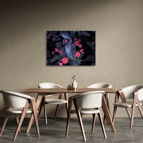 Tablou pe sticlă - Păpădia între flori (70x50 cm)