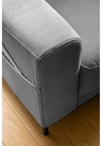 Fotoliu gri cu tapițerie din catifea reiată Lofty Lilly – Miuform