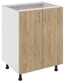 Corp Baza Karo, 2 Usi, Lemn Natural/Alb, 60 x 50 x 80 cm