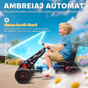 AIYAPLAY Kart cu pedale pentru copii 3-6 ani, max. 50 kg, cu suport pentru pahare și roți EVA antiderapante, roșu | Aosom Romania