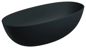 Omnires Shell M+ cada freestanding 175x78 cm ovala negru SHELL175WWBLV