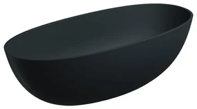 Omnires Shell M+ cada freestanding 175x78 cm ovala negru SHELL175WWBLV