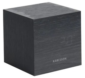 Ceas alarmă Karlsson Mini Cube, 8 x 8 cm, negru
