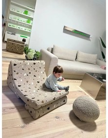 Fotoliu de copii maro deschis cu tapițerie din țesătură bouclé/cu tapițerie din chenille Terrazzo Moon – Wigiwama