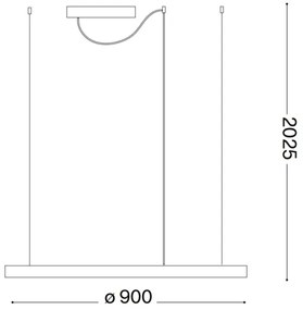 Ideal Lux - Lustră LED suspendată pe cablu ORACLE SLIM, 42W, 230V, 3000K, Ø 90 cm, alb