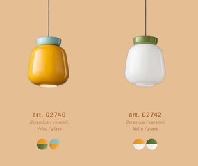 Lustra design retro realizata manual din ceramica si sticla CORCOVADO