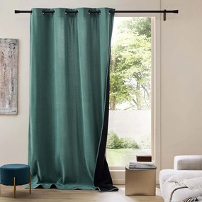Draperie verde termoizolantă din catifea reiată 140x260 cm Madison – douceur d'intérieur