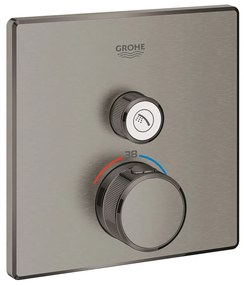 Baterie dus incastrata cu termostat Grohe Grohtherm SmartControl pentru 1 iesire antracit periat Hard Graphite