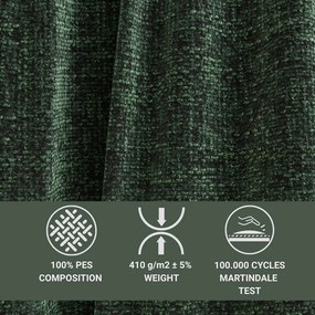 Colțar verde închis extensibil/cu spațiu de depozitare cu tapițerie din chenille (cu colț pe partea stângă/în formă de ”L”) Tonga – Maison de Rêve