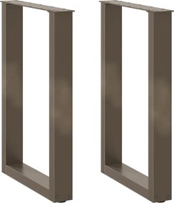 vidaXL Picioare de masă în formă de U, 2 buc., oțel natural, 50x(72-73) cm