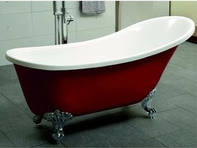 Cada freestanding retro Inter Ceramic acril rosu-alb 162.5x69.5 cm