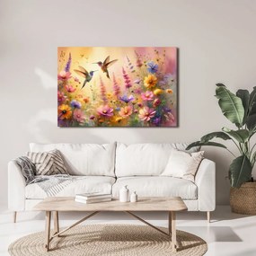 Tablou colibri și flori