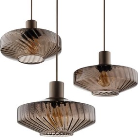 Brilliant - Lustru suspendat pe cablu LYN 3xE27/20W/230V Ø 69 cm maro/maro fumuriu