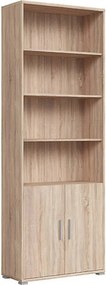 Biblioteca OFFICE, stejar sonoma, PAL laminat, cu 2 usi, 79x35x221 cm