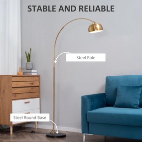 Lampa de podea cu abajur, 30x100x167cm, aurie HOMCOM | Aosom RO