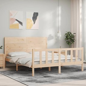 3192761 vidaXL Cadru de pat cu tăblie, 160x200 cm, lemn masiv