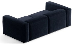 Canapea albastru-închis cu tapițerie din catifea reiată 224 cm Bergamo – Cosmopolitan Design