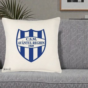 Perna Personalizata CSM Avantul Reghin 1949, 40x40 cm, Crem Reliefat, Husa Detasabila, Perna Inclusa, BEKZ®