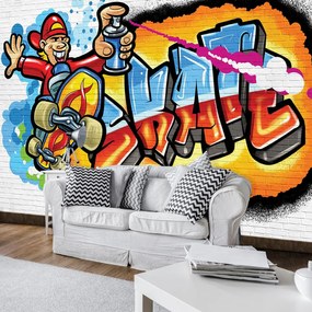 Fototapet - Graffiti colorat - skateboard (254x184 cm)