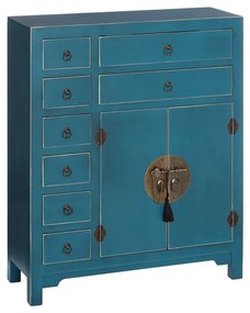 Comodă albastră înaltă 73x90 cm Oriente – Ixia