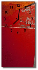 Ceas de perete din sticla vertical Vopsea roșie