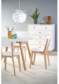 Masă de dining SOLINA, alb/stejar