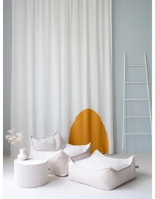 Fotoliu puf pentru copii crem cu tapițerie din catifea reiată Chair – Wigiwama