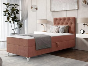 Pat de o persoană 80 cm Jenaks 1 (teracotă) (cu somieră și saltea) (cu sp. depozitare) (S). Promo -17%. 1103580