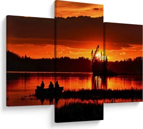 Tablou - Pescari pe lac (90x60 cm)