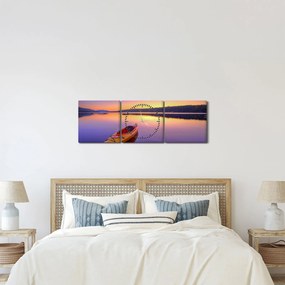 Tablou - Kayak pe lac (cu ceas) (90x30 cm)