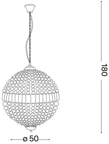 Lustră de cristal pe cablu Ideal Lux LUXOR 8×G9/40W/230V