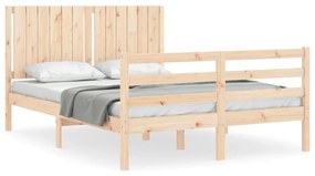3194766 vidaXL Cadru de pat cu tăblie, 140x200 cm, lemn masiv