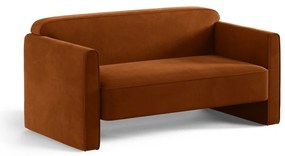Canapea teracotă cu tapițerie din catifea 140 cm Abby – Micadoni